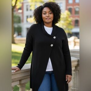 Vivian Shyu - Chic Black Women's Cardigan - Size Large